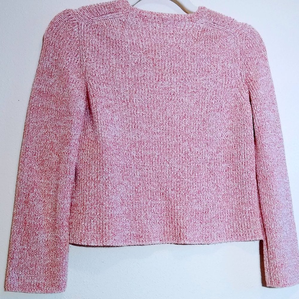 MAJE ROSE SHIMMER CROPPED SWEATER PULLOVER SZ 1 (XS-S) - Picture 10 of 16